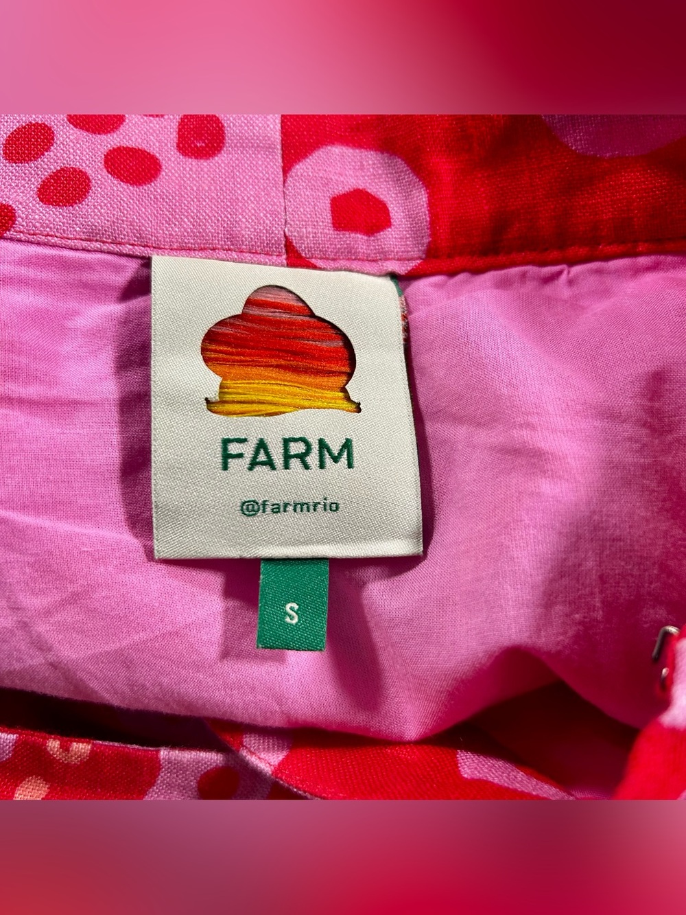 Farm Rio Octocool Linen Wrap Skirt Midi Red Pink Size S Beach Graphic Colorful - Picture 10 of 11